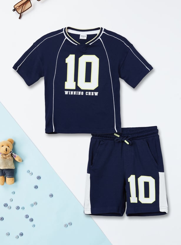 Boys Printed T-shirt and Shorts Set