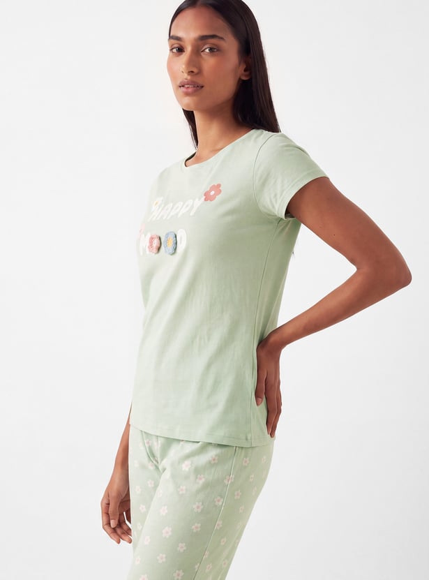 Women Floral Print PJ Set