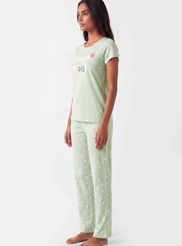 Women Floral Print PJ Set