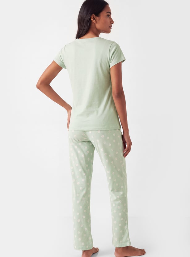Women Floral Print PJ Set