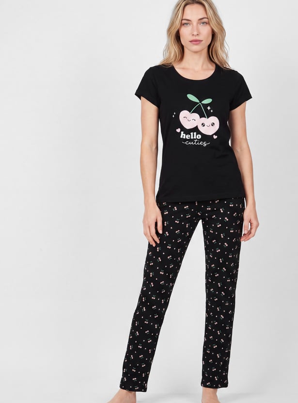 Women Printed PJ Set