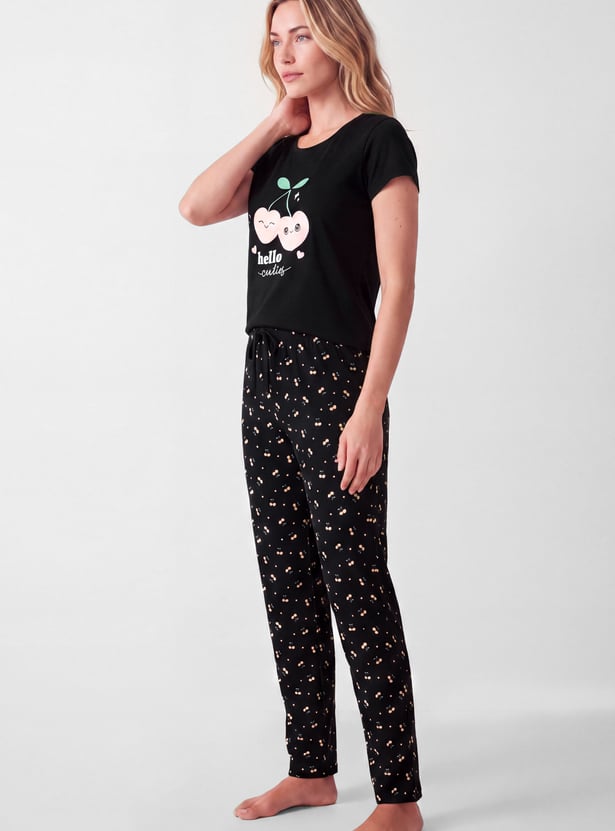 Women Printed PJ Set