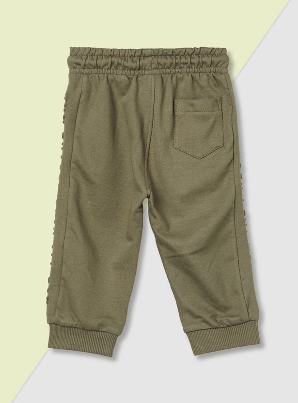 Boys Solid Embossed Joggers - Pack of 2