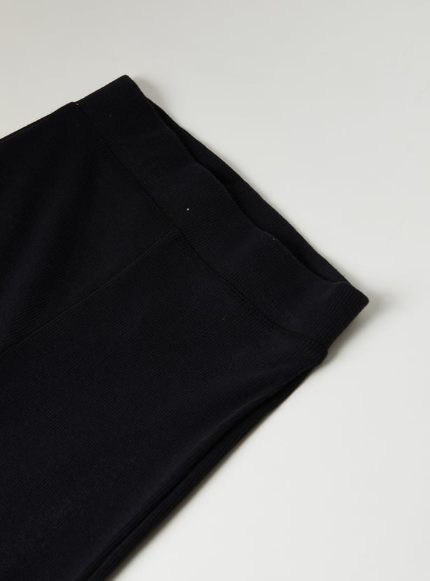 Girls Solid Flared Leggings