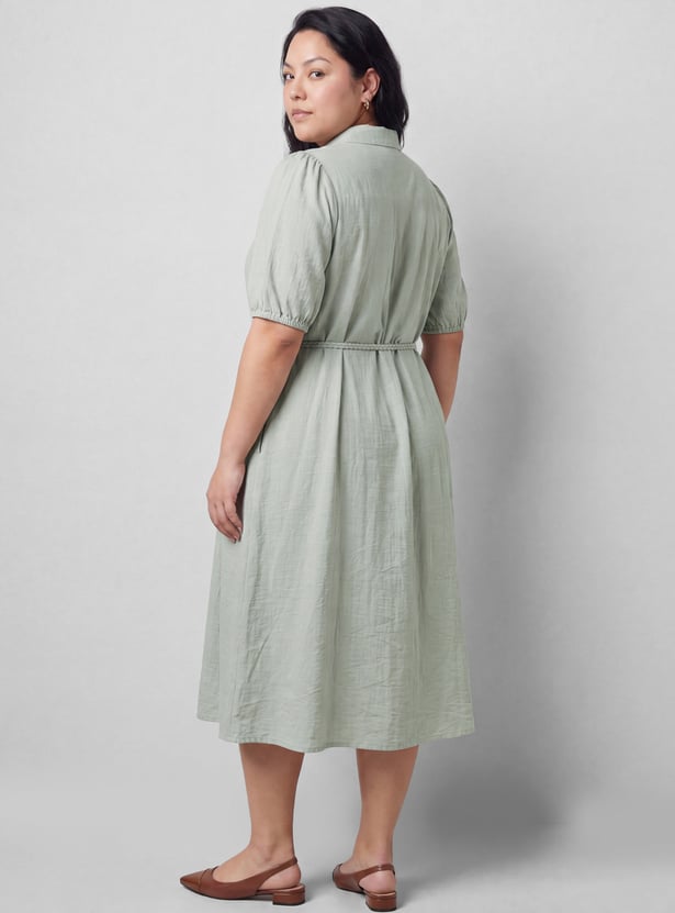 Women Solid Shirt Dress