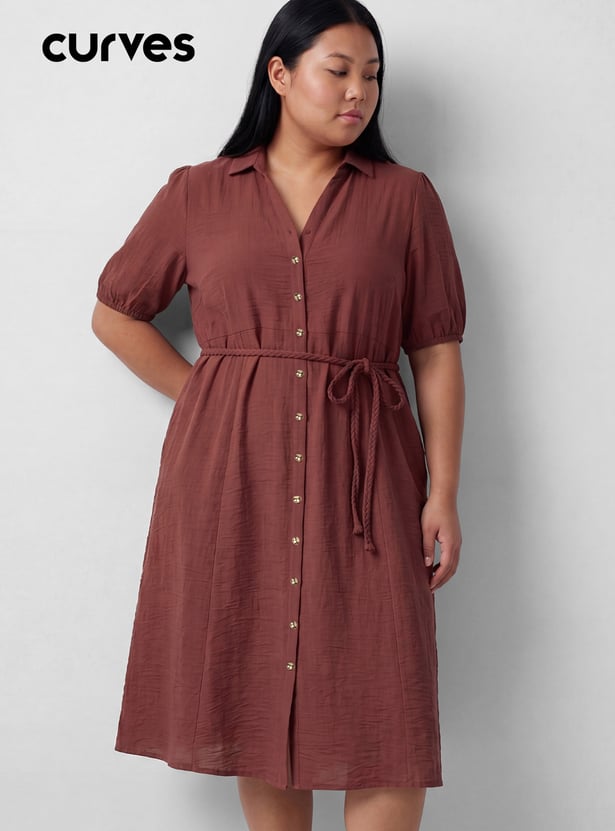 Women Solid Shirt Dress