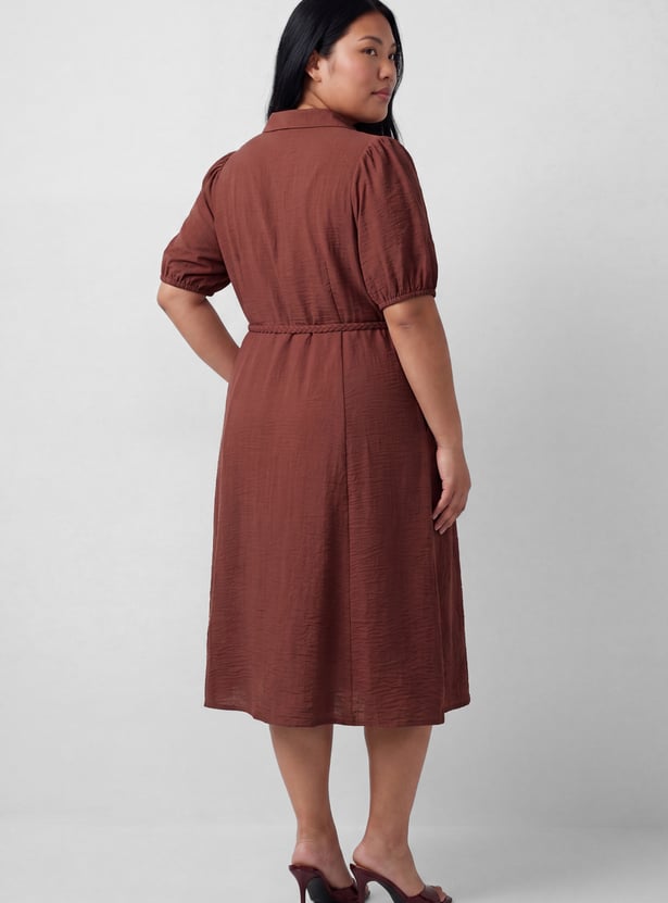 Women Solid Shirt Dress