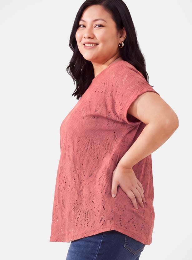 Kalki X Max Women Knit Lace Top