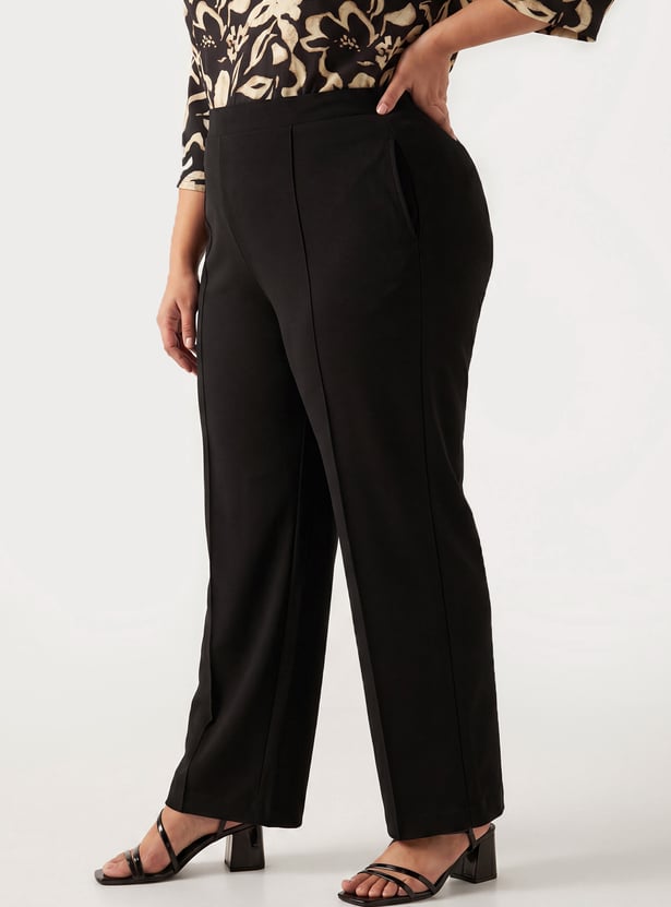 Women Solid Relaxed Trousers