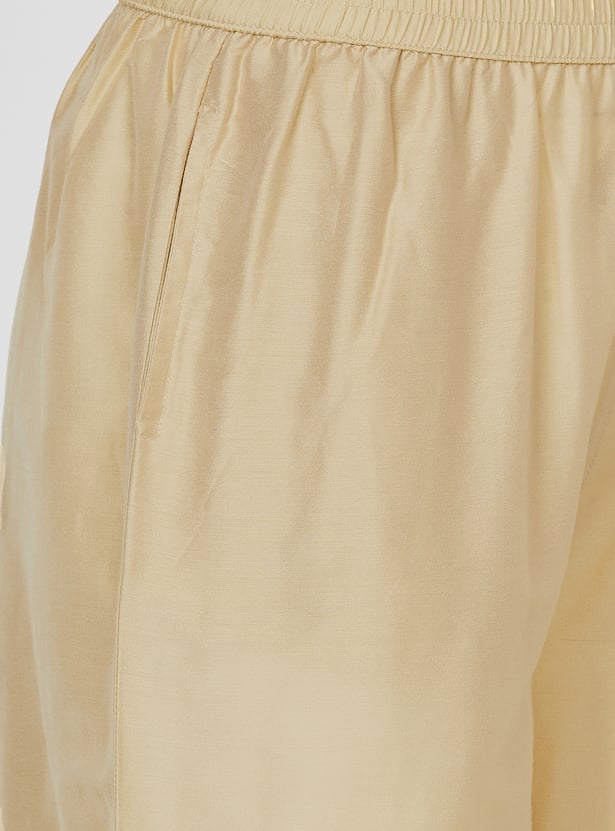 Women Embroidered Hem Palazzos