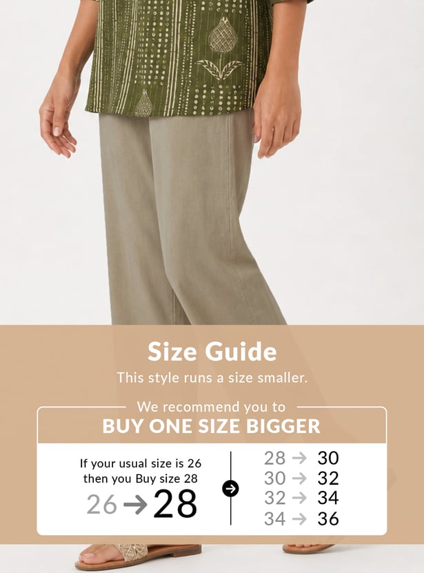 Women Embroidered Hem Pants