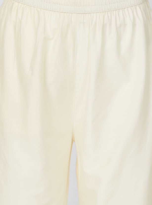 Women Schiffli Embroidered Straight Pants