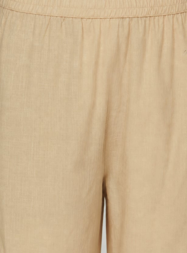 Women Embroidered Hem Palazzos