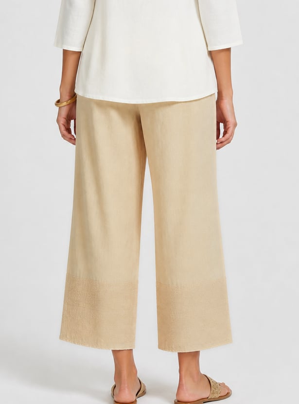 Women Embroidered Hem Palazzos