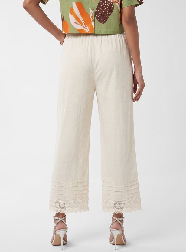 Women Lace Hem Palazzos