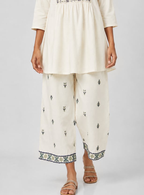 Women Embroidered Palazzos