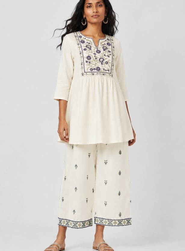 Women Embroidered Palazzos