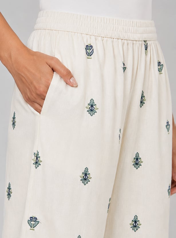 Women Embroidered Palazzos