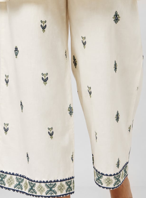Women Embroidered Palazzos
