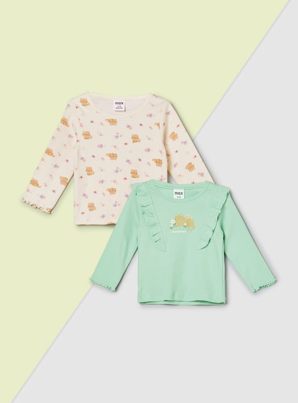 Girls Printed Tops - Pack of 2