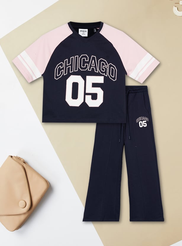 Girls Printed Trousers Set