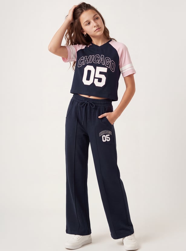 Girls Printed Trousers Set