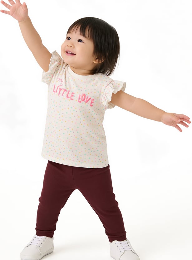 Girls Solid Leggings - Pack of 2