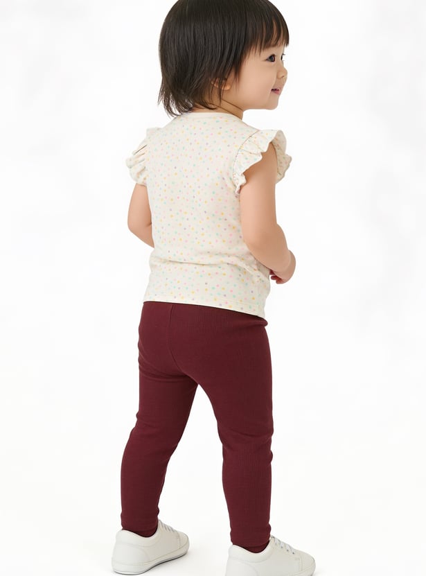 Girls Solid Leggings - Pack of 2