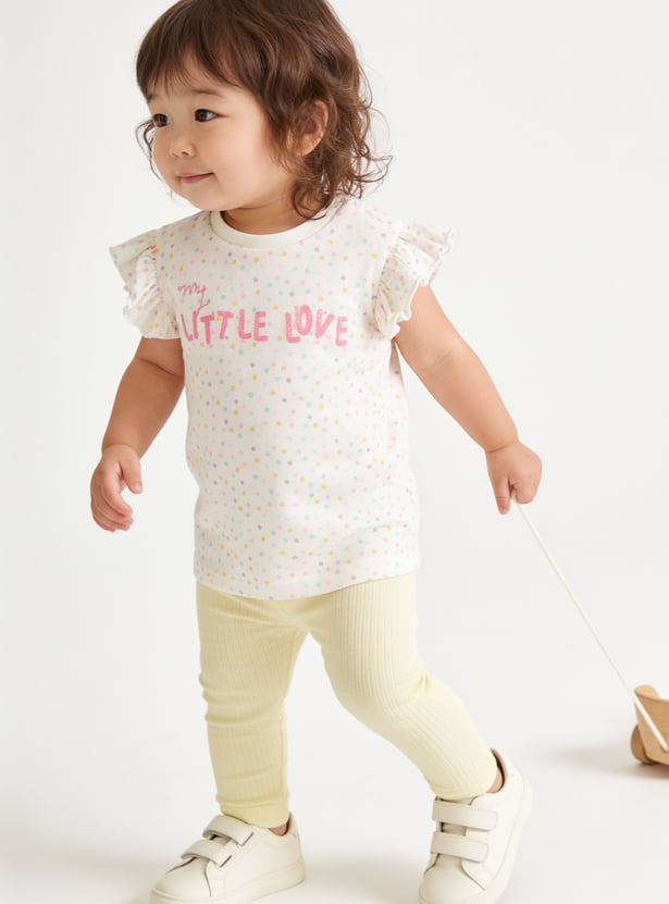 Girls Solid Leggings - Pack of 2