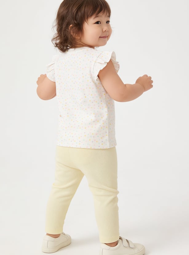 Girls Solid Leggings - Pack of 2