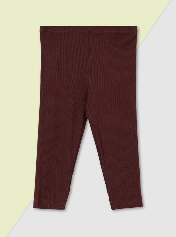 Girls Solid Leggings - Pack of 2