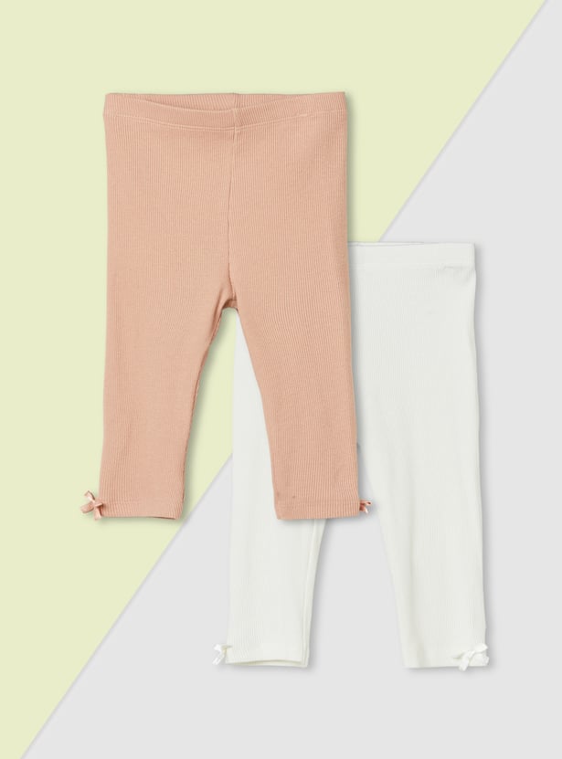 Girls Ribbed Leggings - Pack of 2