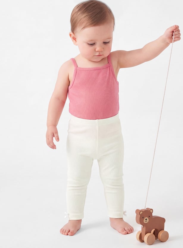 Girls Ribbed Leggings - Pack of 2