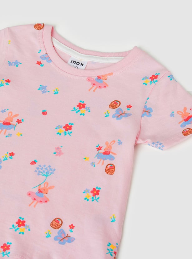Girls Printed T-shirts - Pack of 3