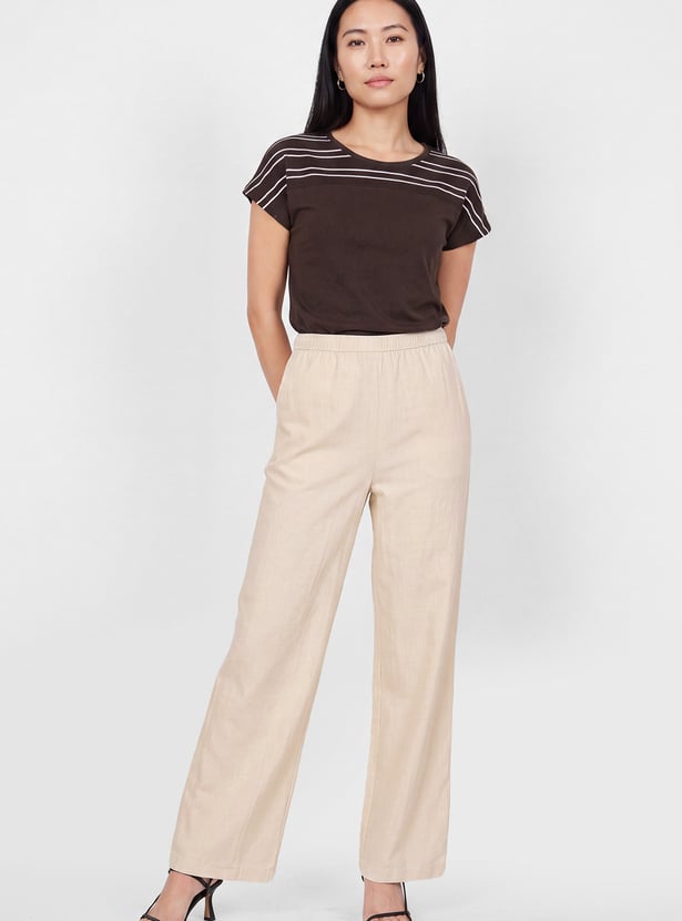 Women Solid Pull-on Pants