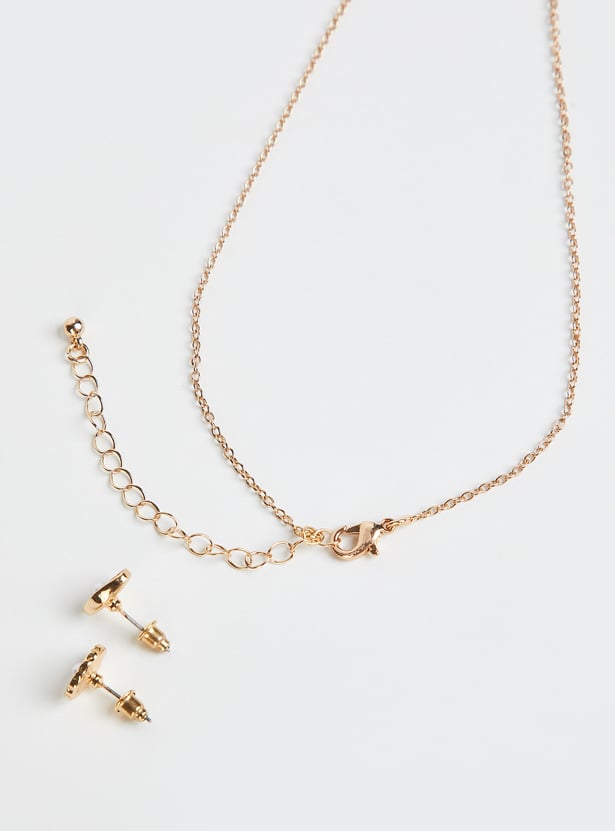 Girls Shell Design Necklace Set with Bracelet