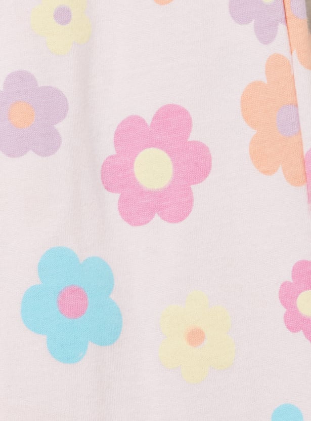 Girls Floral Print PJ Set