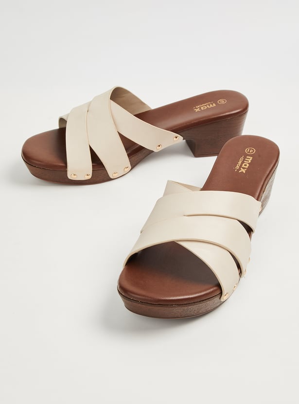 Women Solid Block Heel Sandals
