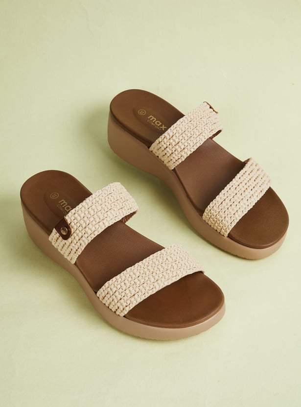 Women Braided Open-Toe Wedges