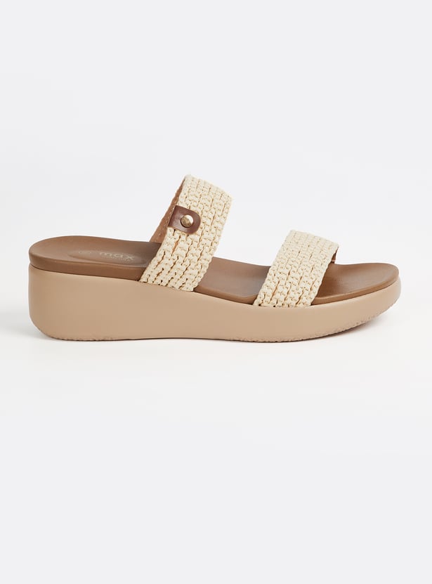 Women Braided Open-Toe Wedges