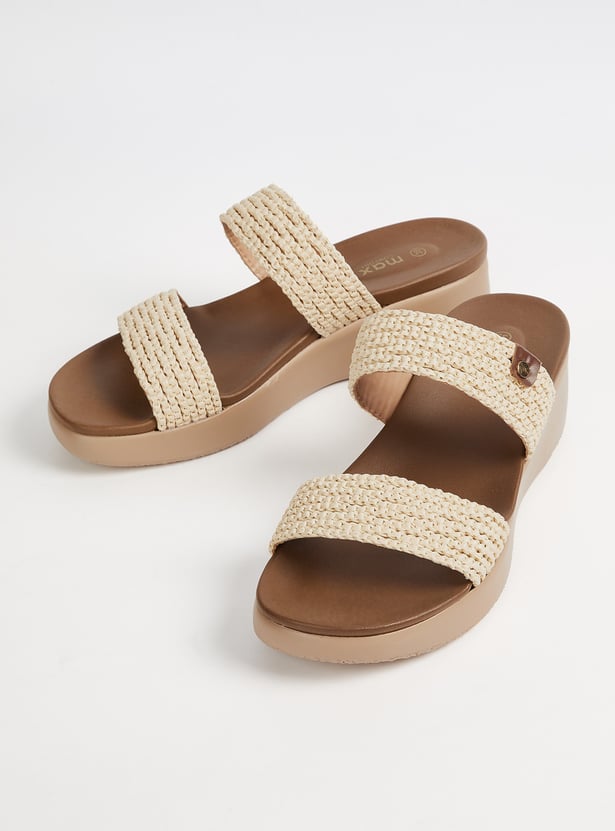 Women Braided Open-Toe Wedges