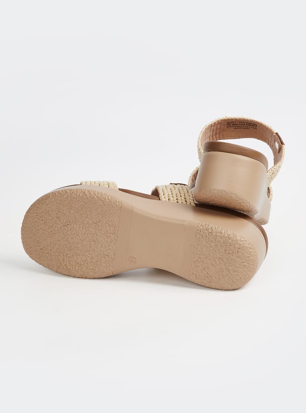 Women Braided Open-Toe Wedges
