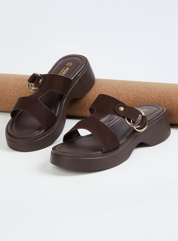 Women Textured Platform Heels