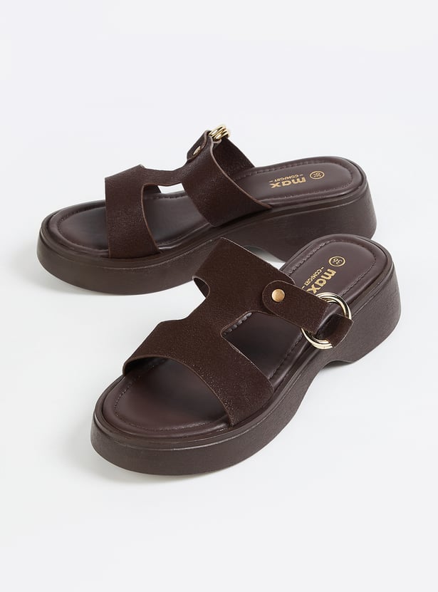 Women Textured Platform Heels