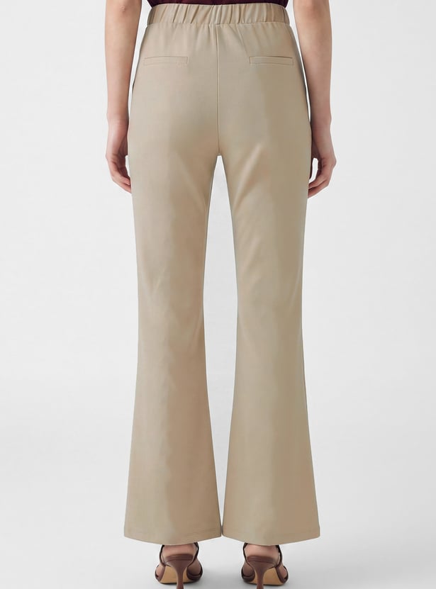 Women Solid Flared Trousers