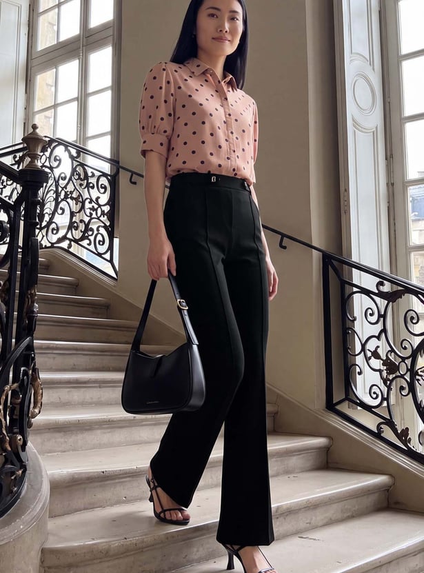 Women Solid Flared Trousers