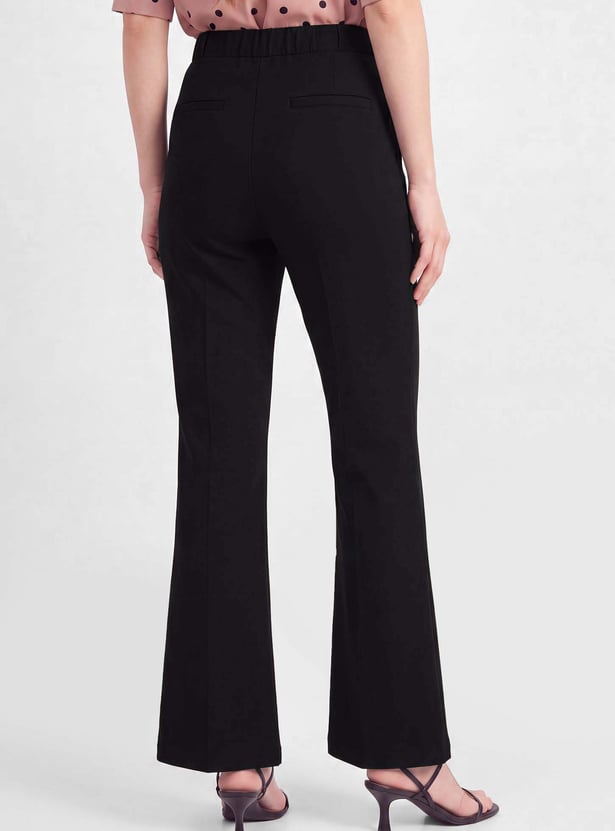 Women Solid Flared Trousers