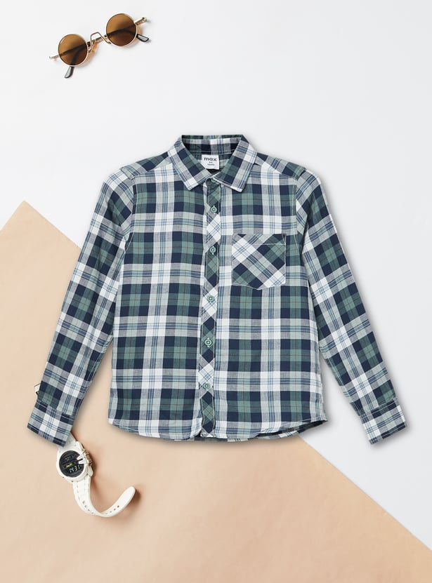 Boys Checked Regular Fit Shirt
