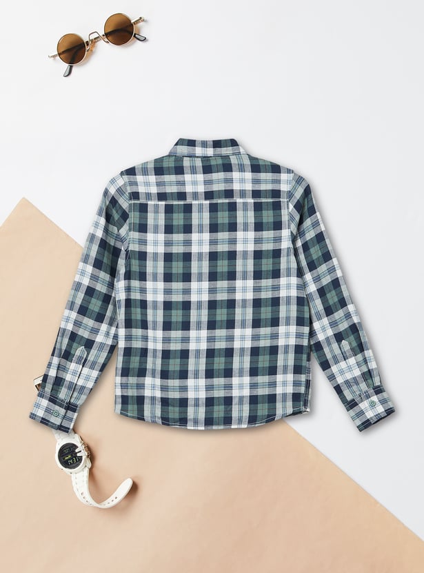 Boys Checked Regular Fit Shirt