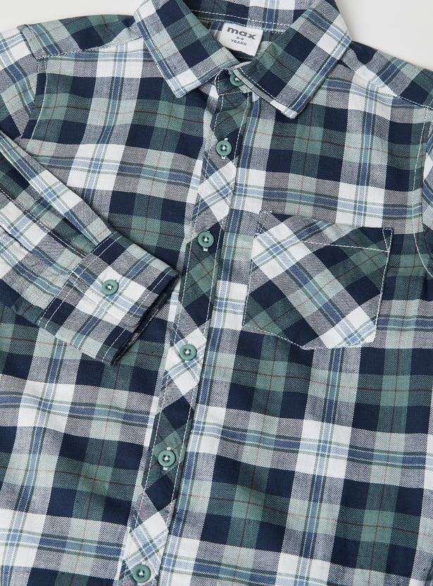 Boys Checked Regular Fit Shirt